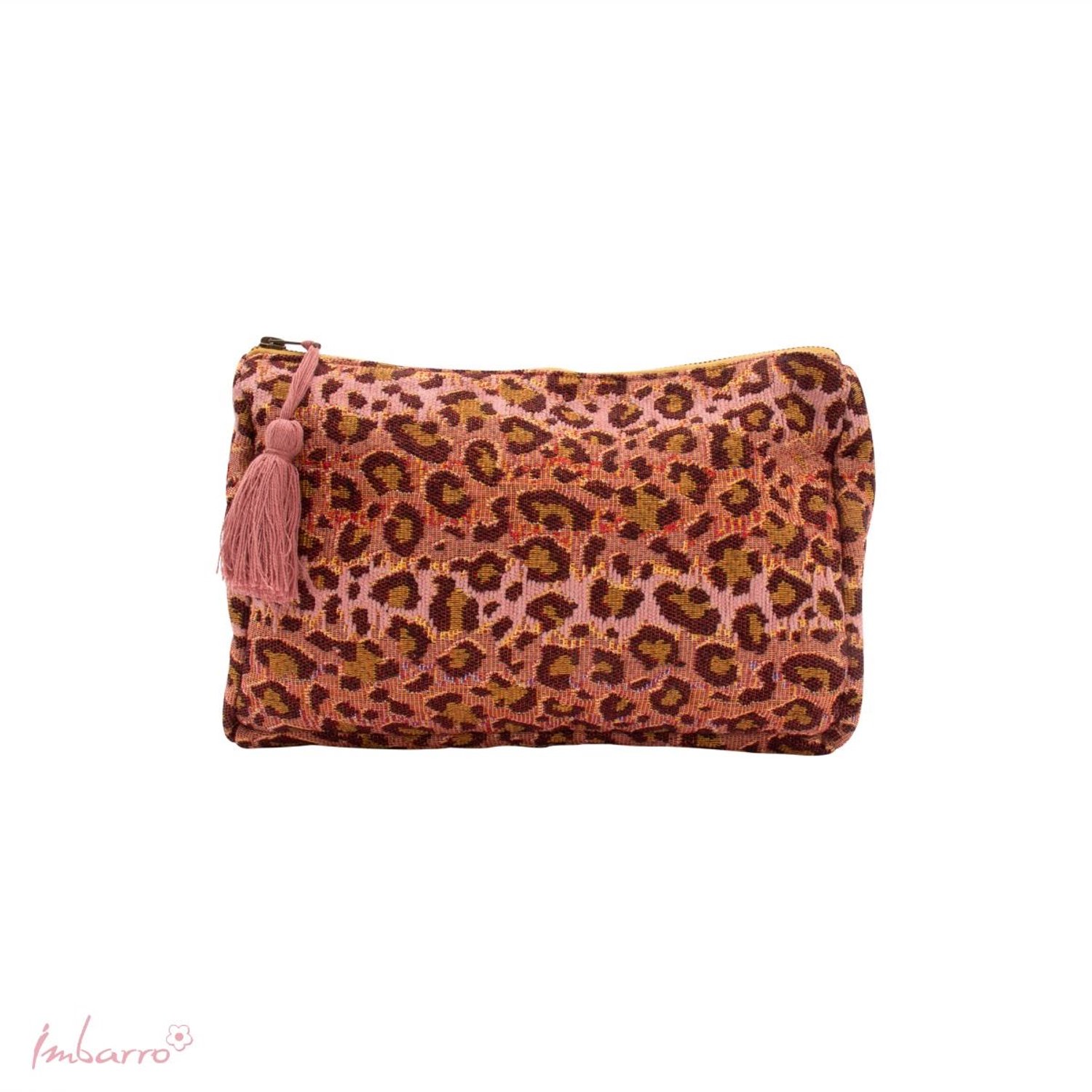 Imbarro - Beautybag - Pouch - Toilettas - Ombra - Jacquard - Luipaard - Panter - 20x30cm