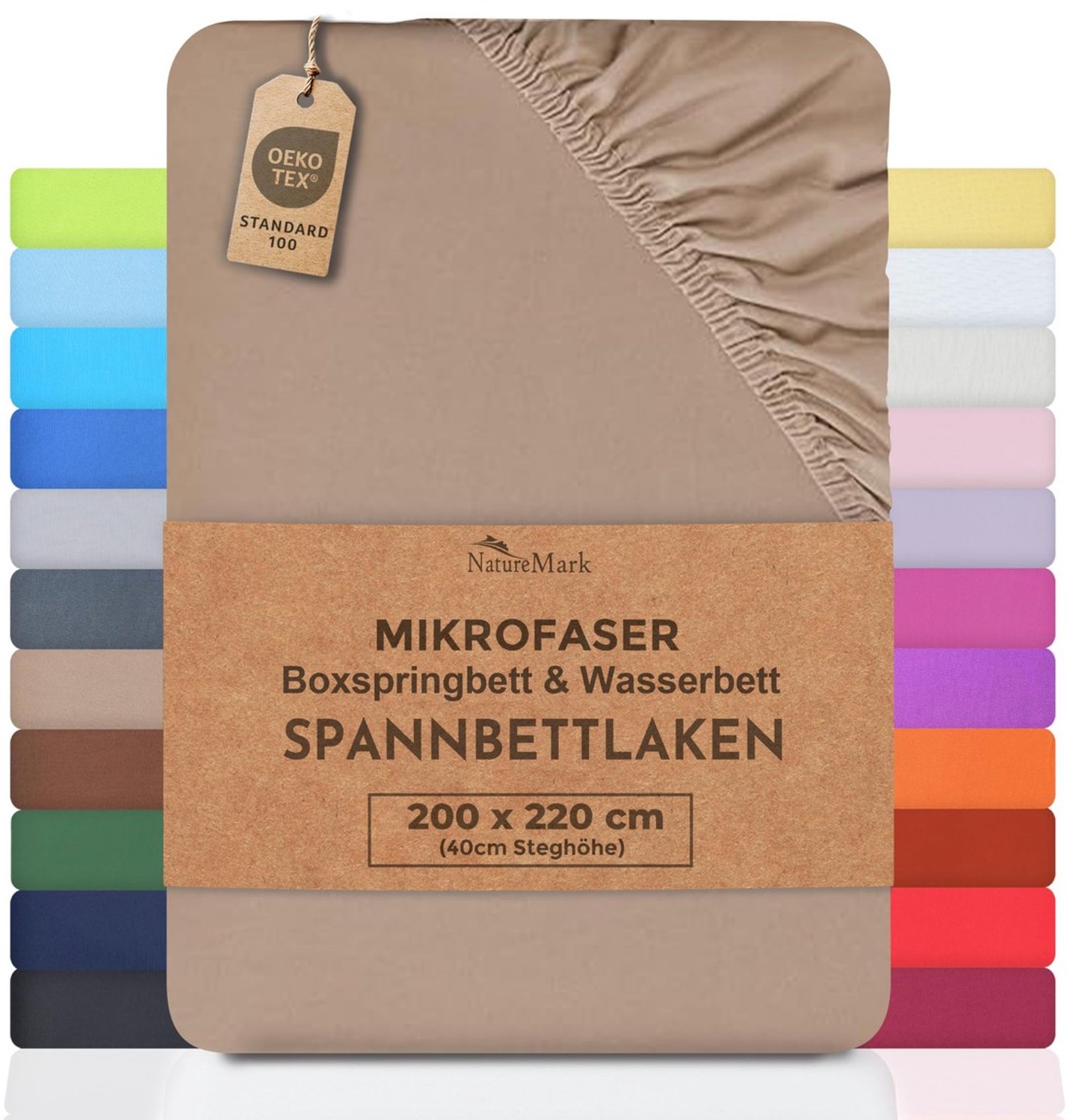 Duraxl Hoeslaken - 200 x 220 cm - Microvezel - Zandkleurig