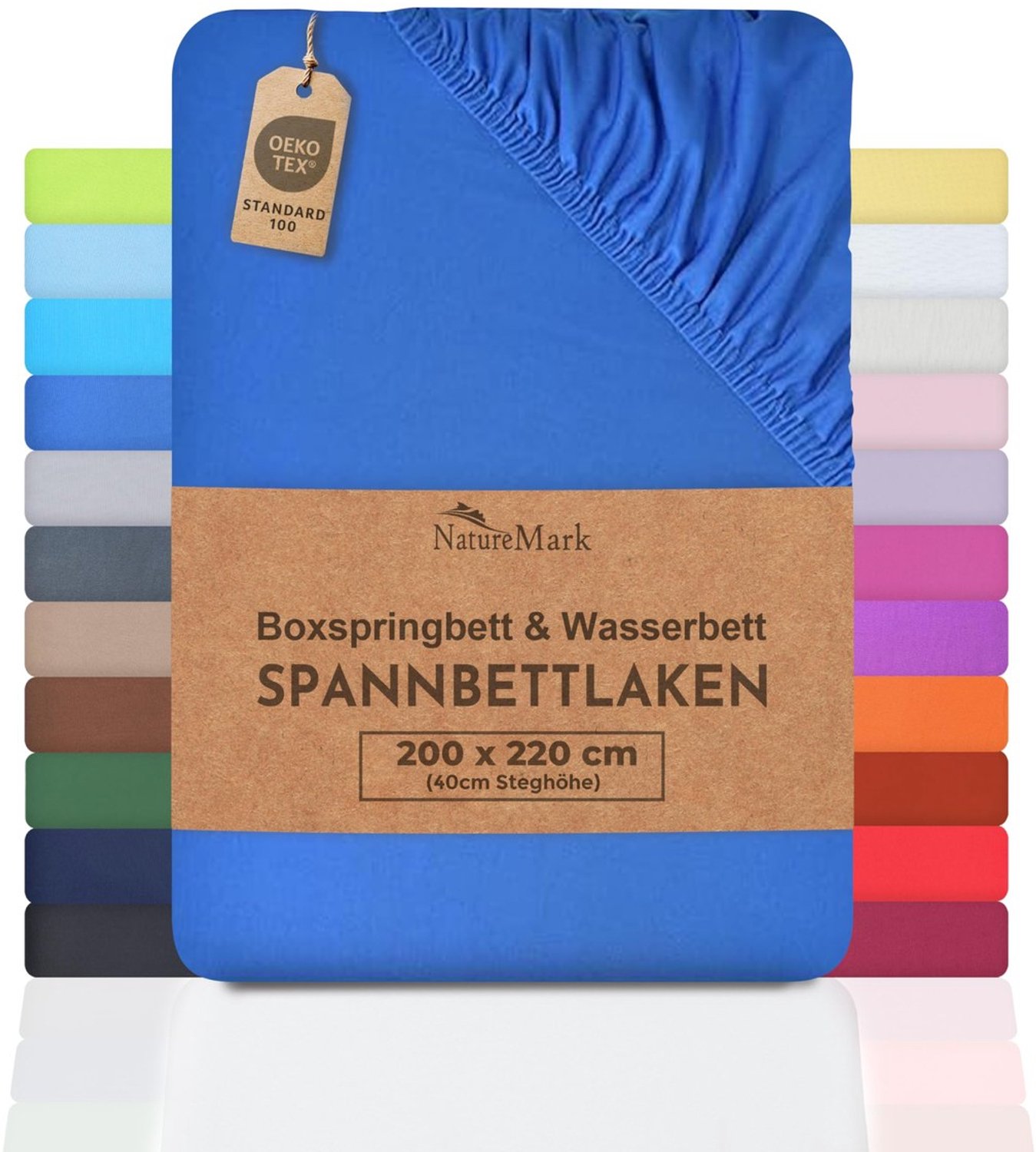 Duraxl Hoeslaken - Jersey - 200 x 220 cm - Koningsblauw