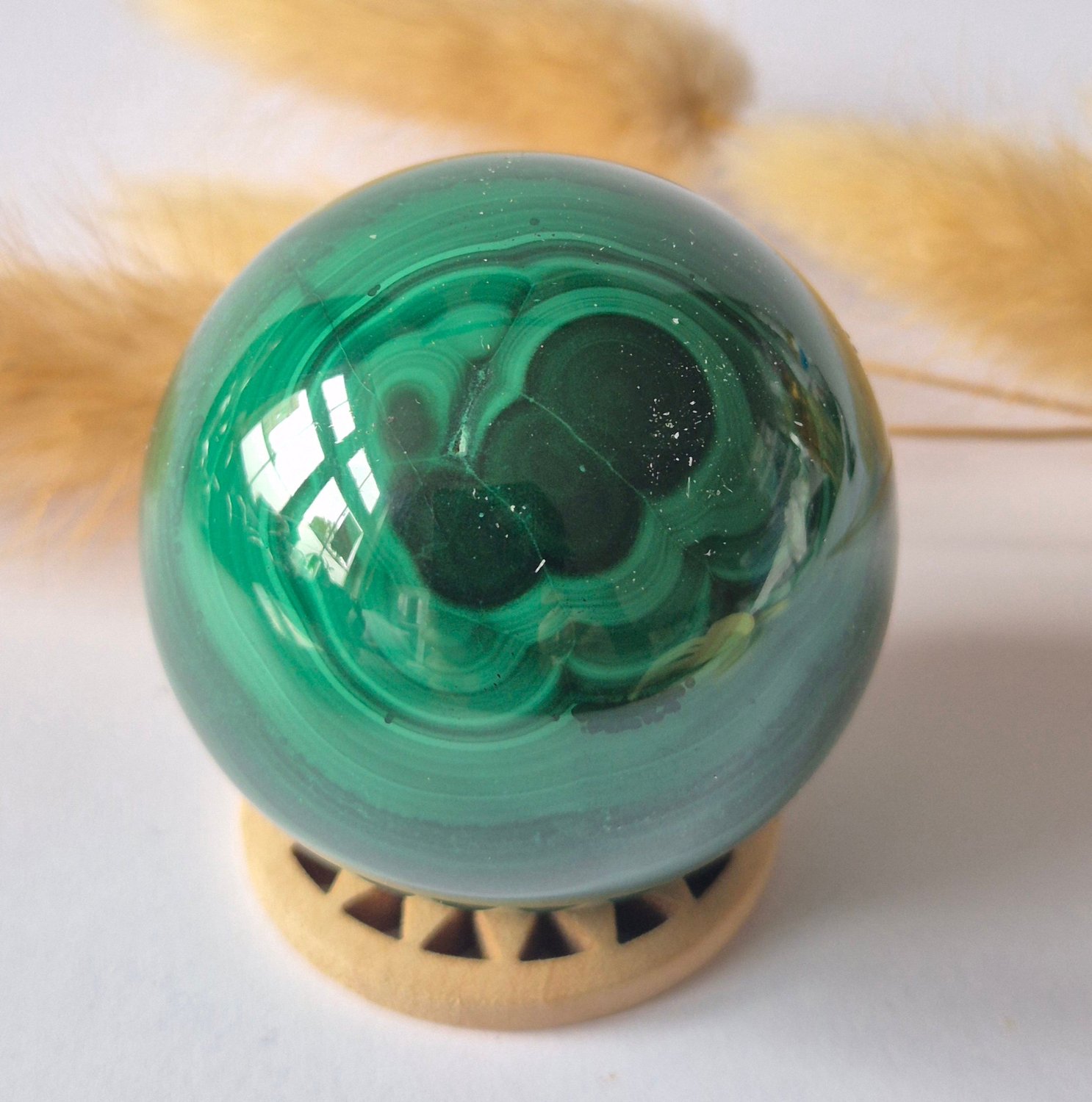 Moonlight Gemstones Malachiet Edelsteen Bol – 50 mm | 175 gram Meerkleurig