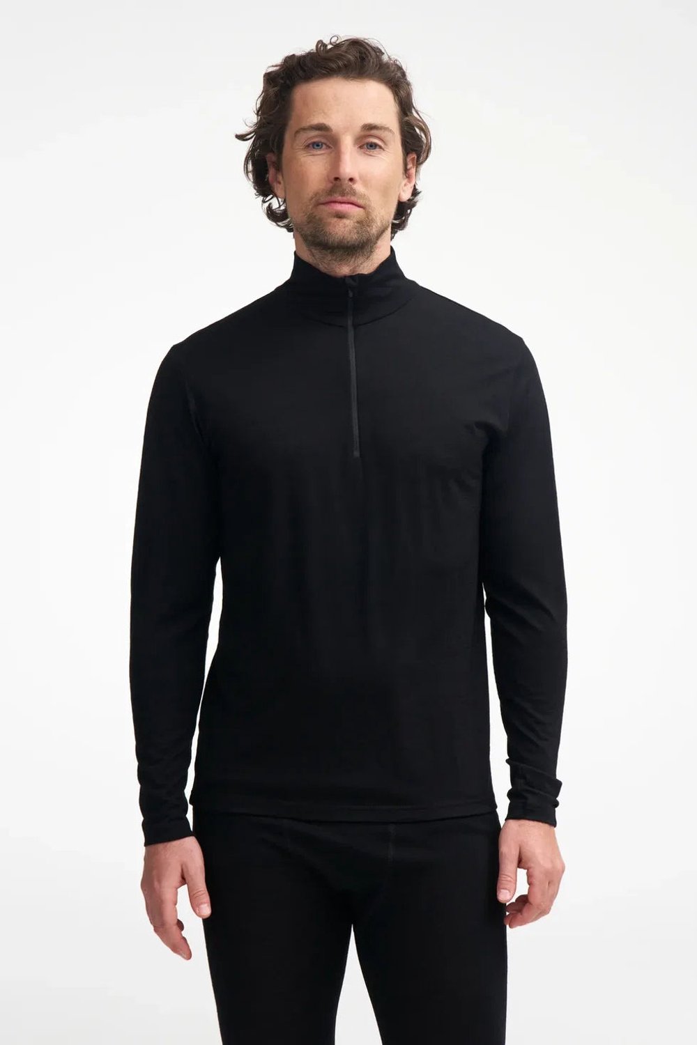Ivanhoe UW Sonny merino halfzip heren Zwart
