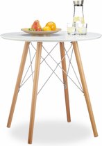 Lang Geld rubber paneel relaxdays - keukentafel klein - eettafel rond - Scandinavische stijl, tafel  hout wit | bol.com