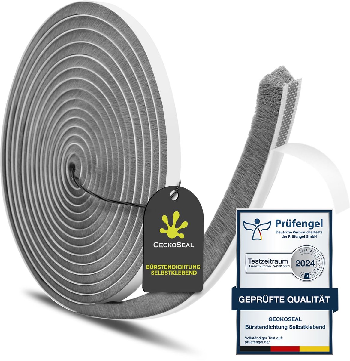 Famanu – Deur- en Raamseal, Zelfklevend Lint, Kan Stof Opvangen, Wind Blokkeren en Lawaai Verminderen, Deurseal Wordt Gebruikt voor Deuren, Ramen en Kastjes, 6 m (L) x 9 mm (B) x 9 mm (D)