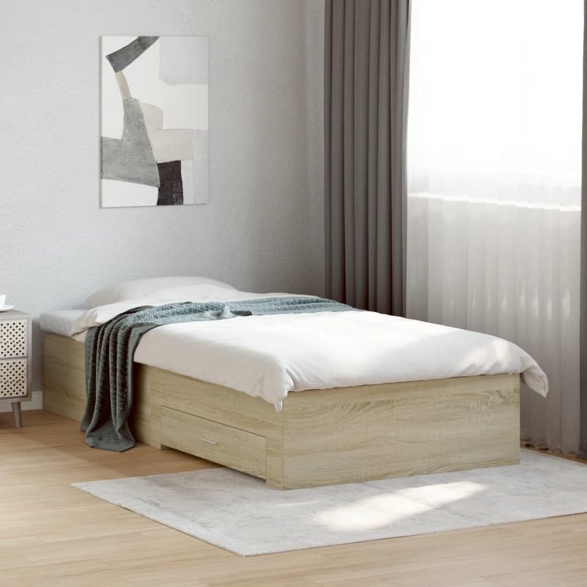 hout met lades modern tintje sonoma eiken 90x200 cm