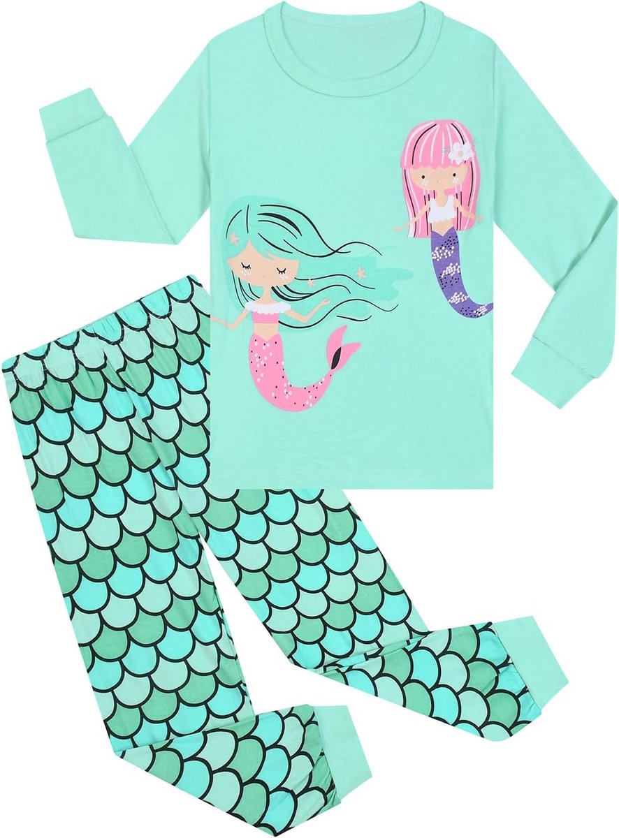 Pyjama Meisjes Eenhoorn Kinderpyjama Katoen Lange Mouw Pyjama Set 3-13 Jaar