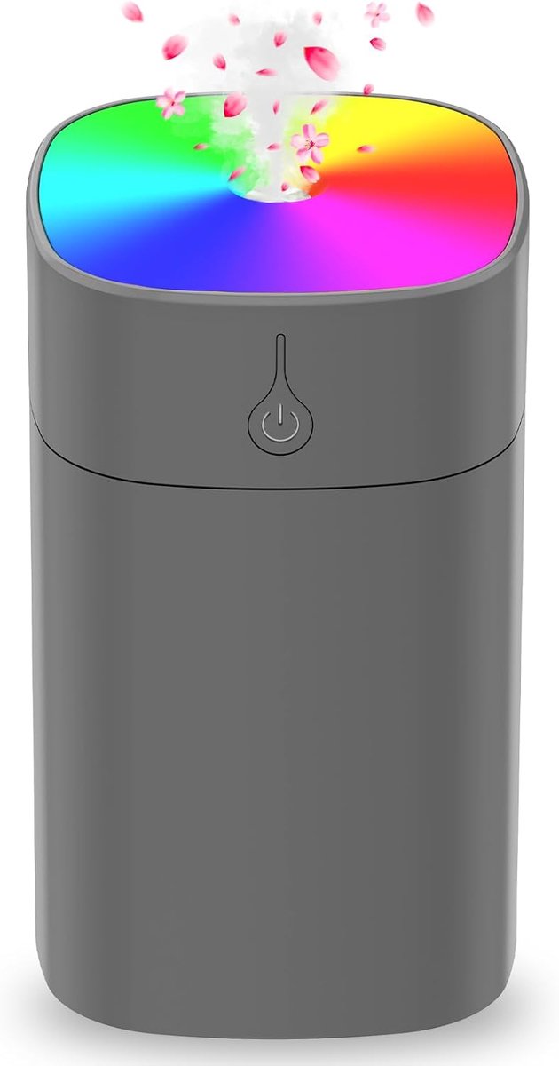 Mini-luchtbevochtiger voor slaapkamer, 400 ml aromadiffuser voor thuis, persoonlijke kantoorluchtbevochtiger met licht en automatische uitschakeling