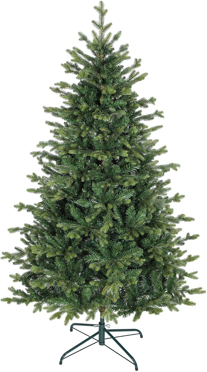 HOMCOM Kunstkerstboom 180 cm, Realistische kerstboom met 1660 beweegbare takken, Opvouwbare metalen standaard, Eenvoudig te monteren en op te bergen, Brandvertragend plastic, voor thuis en op kantoor, Groen