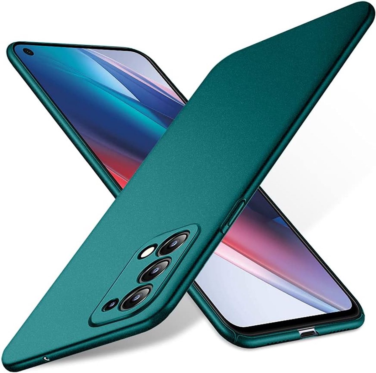 Hoes voor Oppo Find X3 Lite, ultralicht, ultradun, krasbestendig, antislip, camerabescherming, matte textuur, hard PC, telefoonhoes, groen