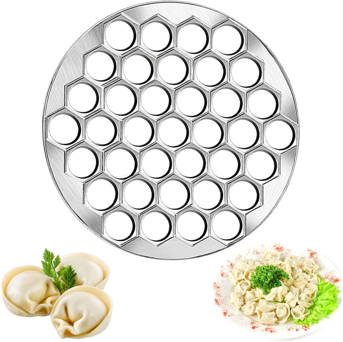 Gevulde deegzakken, ravioli-vorm, pelmeni, vlees, ravioli maker, doe-het-zelf knoedelmaker, vormer, handmatige deegzakvorm, deegvorm, deegpers, bakken, pelmeni-vorm, metalen vorm