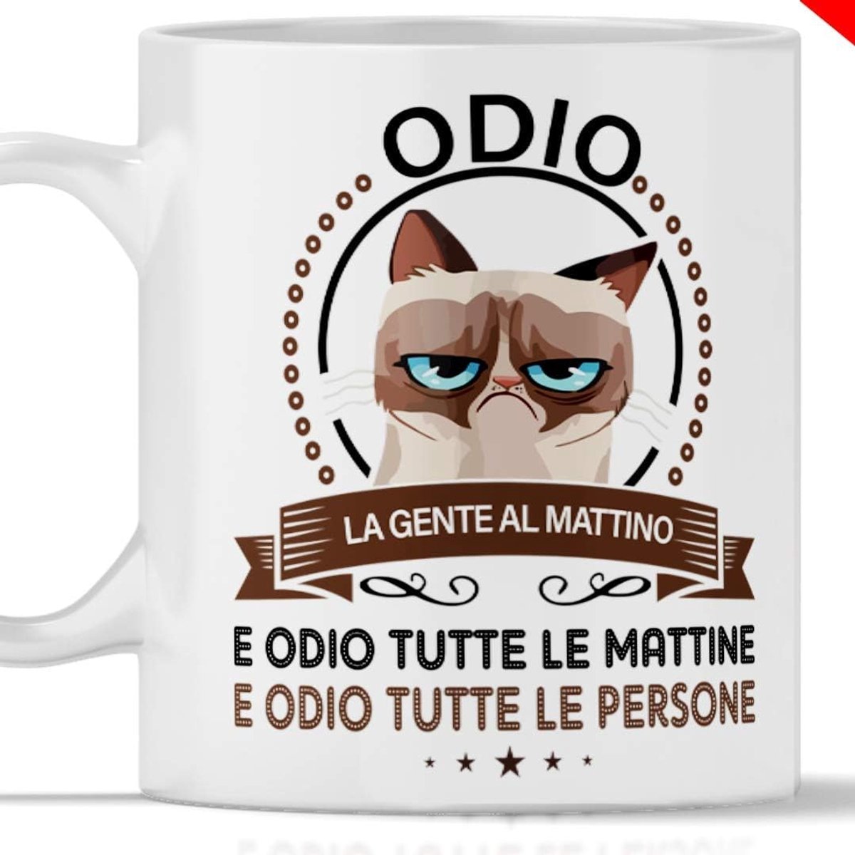 Mokken – neem de mensen in de ochtend. Het geschenk voor de mok met grappig kattenmotief.