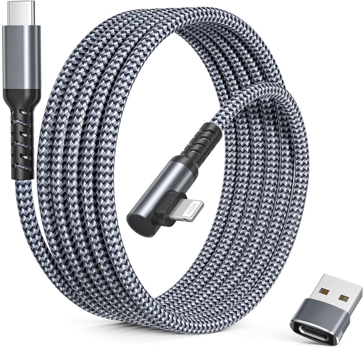 90 Graden USB-kabel C a Lightning 3M voor iPad 9th 8th Generati