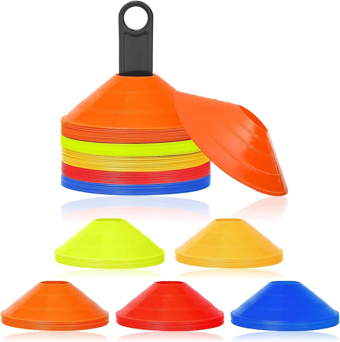Markeringshoedjes, 50 stuks, geschikt voor voetbal, tennis, rugby, loopafstand en vele andere sporten