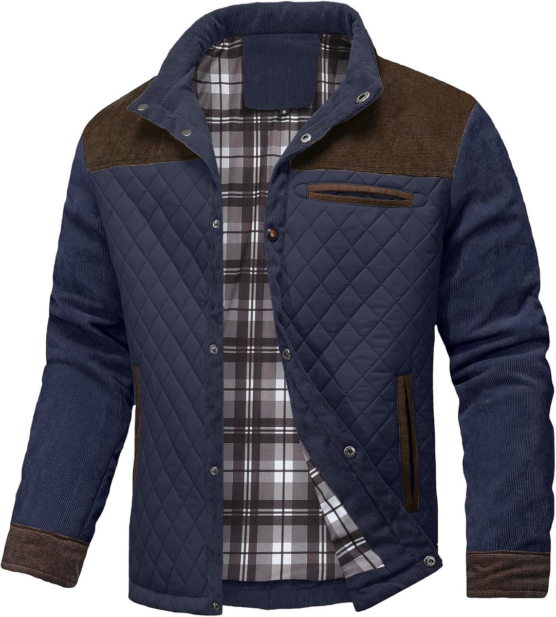 Mens Diamond Gewatteerde Puffer Down Jacket Casual Lichtgewicht Windjack Cargo Uitloper