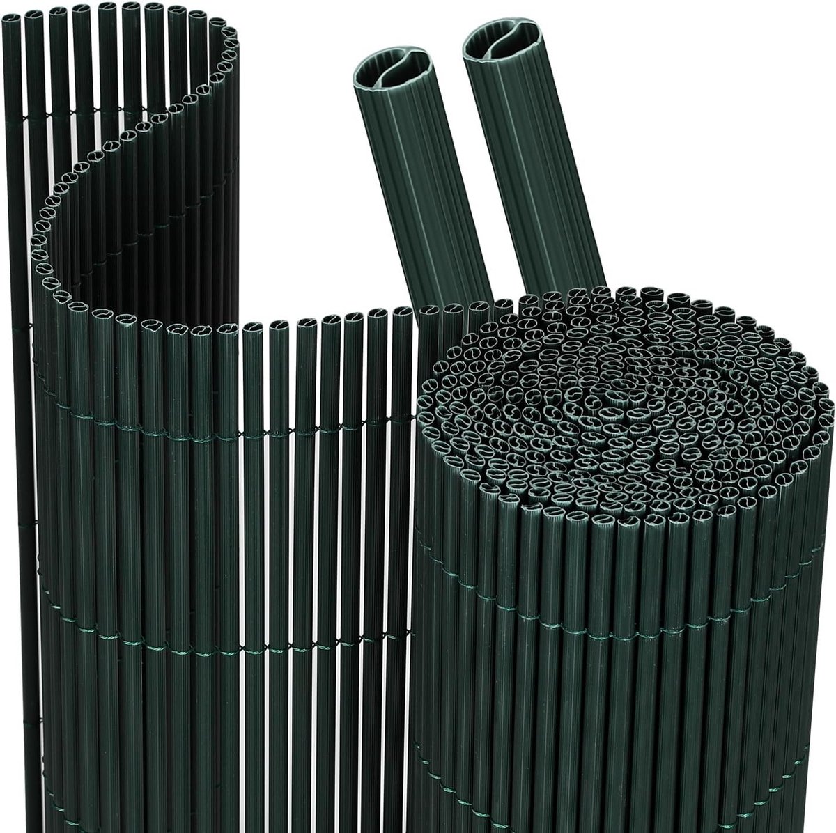 Pvc-inkijkbeschermingsmat voor balkon, 160 x 300 cm + 160 x 400 cm, ronde buis met verstevigingsstrips, inkijkbescherming zonder boren, windscherm en inkijkbescherming voor tuinhek, terras en