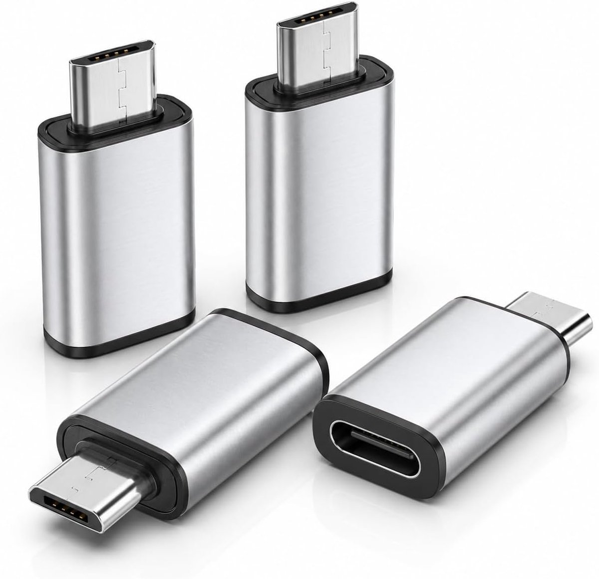 4PCS USB C Naar Micro USB Adapter Voor Gegevensoverdracht En Snel Opladen, Compact En Draagbaar, Micro USB Naar USB C Adapter, Ideaal Voor Powerbanks En Kabels