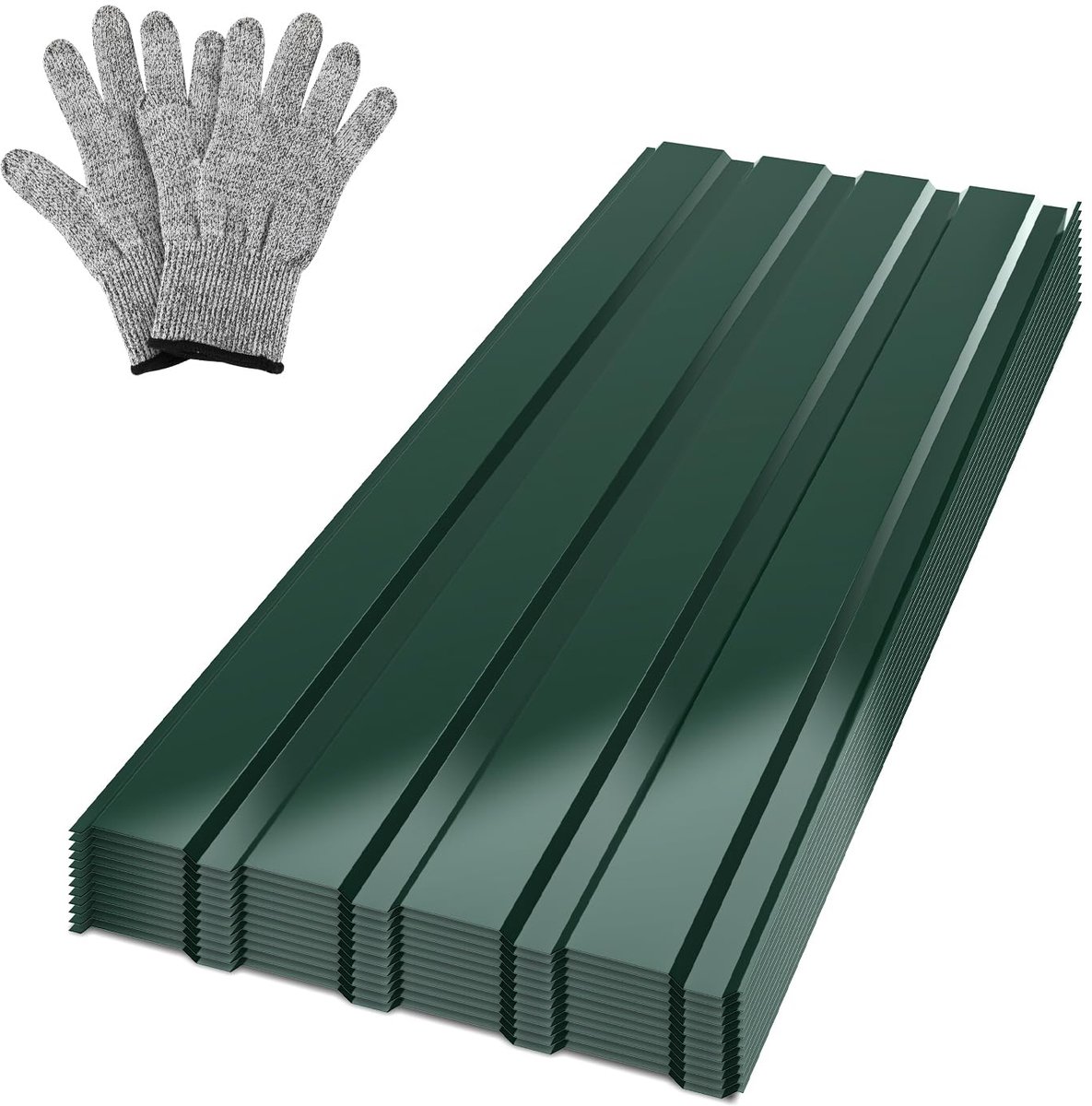 12 x profielplaat, trapeziumplaat, dakplaten, staalplaat, 115 x 45 cm = 6 m², golfplaten voor dak, metalen dakplaat, plaat voor carport, gereedschapshuis, groen