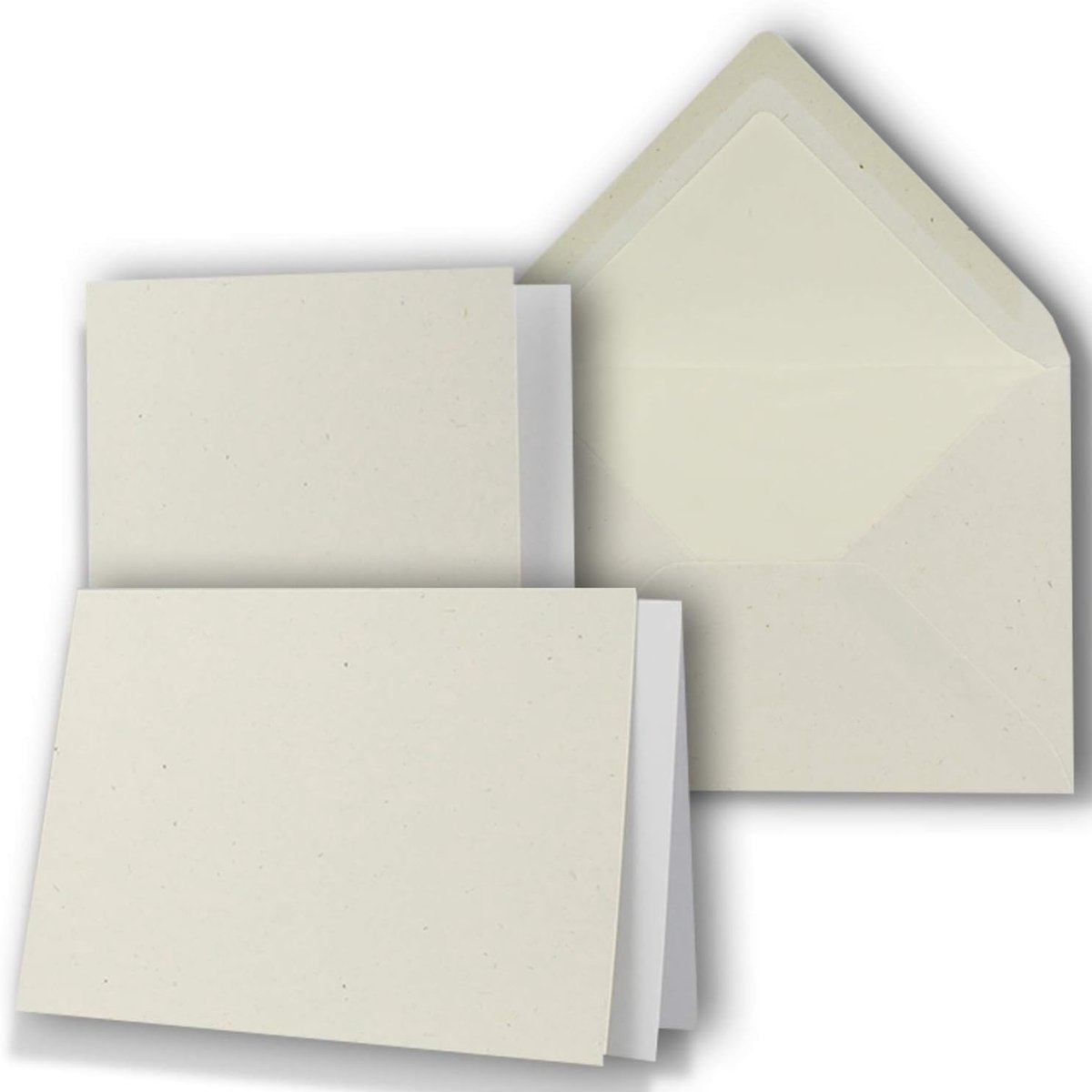 25 x pakket met gevoerde brief-enveloppen en inleg - DIN A6/C6 - Vanille - 10,5 x 14,8 cm - natkleefstof - NEUSER PAPIER