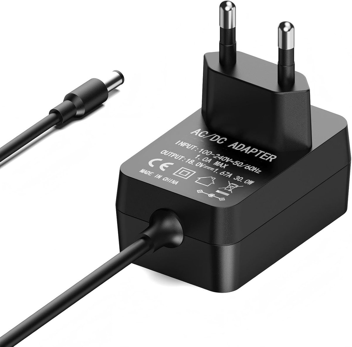 Netadapter voor Echo, Echo Show 8 en Echo Show 10 | voor Echo (3e/4e generatie), Echo Show 10 (3e generatie), Echo Show (2e generatie), Echo Show 8 en Echo Plus (2e generatie), 30 W zwart