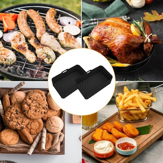 Accessoires voor Ninja Foodi Max Dual Zone AF300EU 7,6 l, siliconen inzetstuk airfryer accessoires voor Dual Zone heteluchtfriteuse, opvouwbare siliconen vorm voor heteluchtfriteuse — afbeelding 5