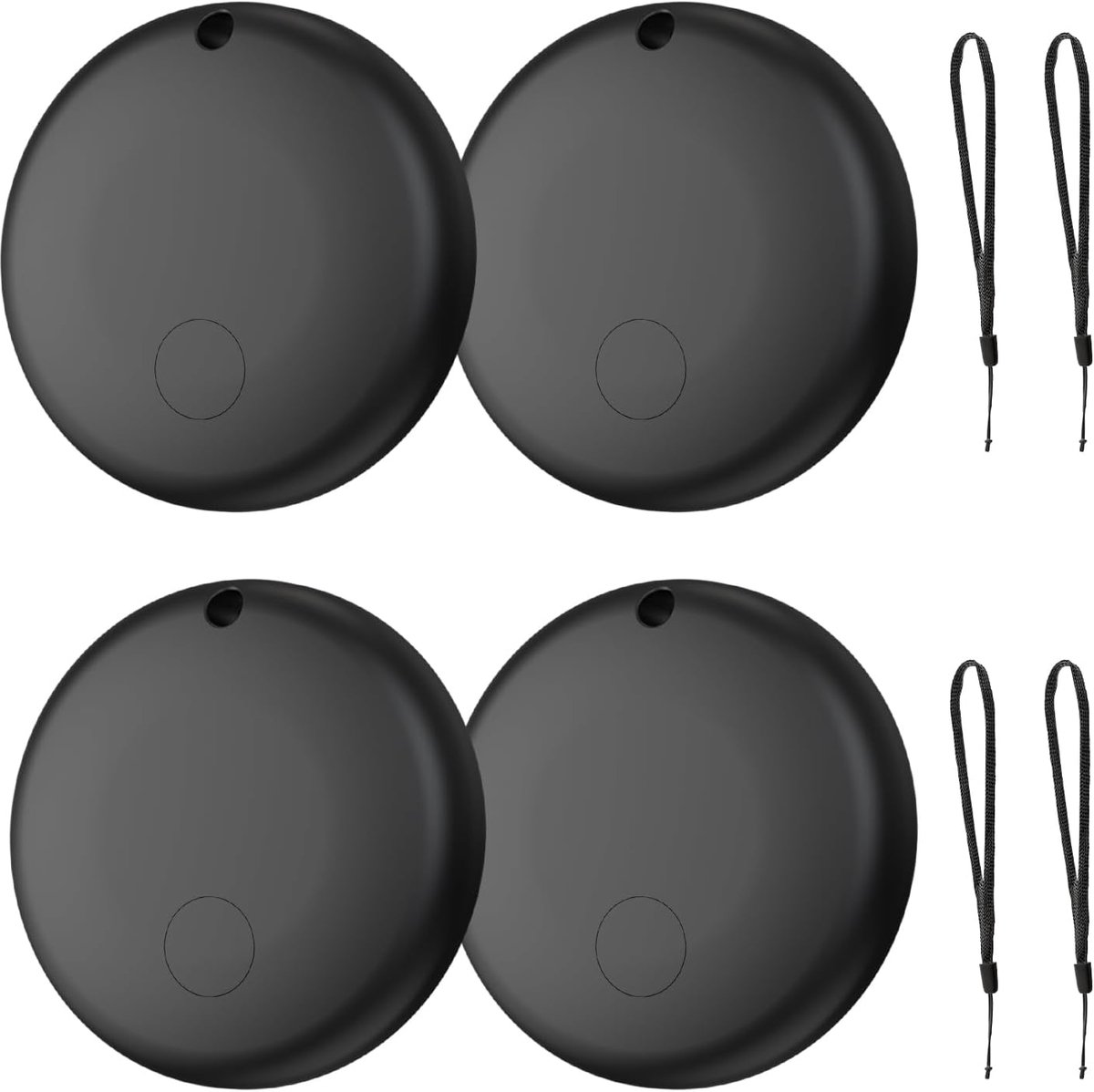 Smart Tracker Tag, sleutelvinder compatibel met Google Mijn apparaat Vind APP (alleen Android), bluetooth-sleutelhanger voor fietsen, bagage, portemonnees en koffers, zwart, verpakking van 4