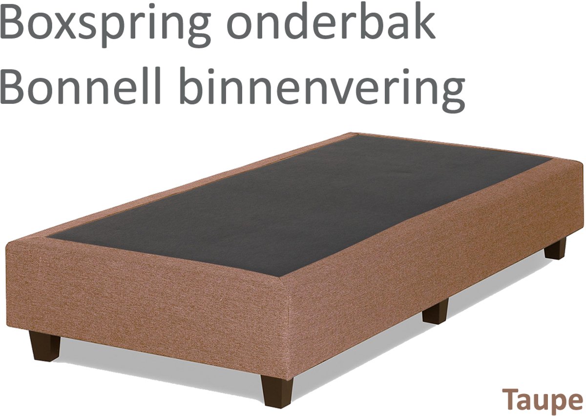 Boxspring.nl Boxspringonderbak Bonnellvering, 80 x 210cm, Taupe | Losse boxspring | Boxspring bedbodem | Boxspring onderstel | Bonnellboxspring | Boxspring zonder matras
