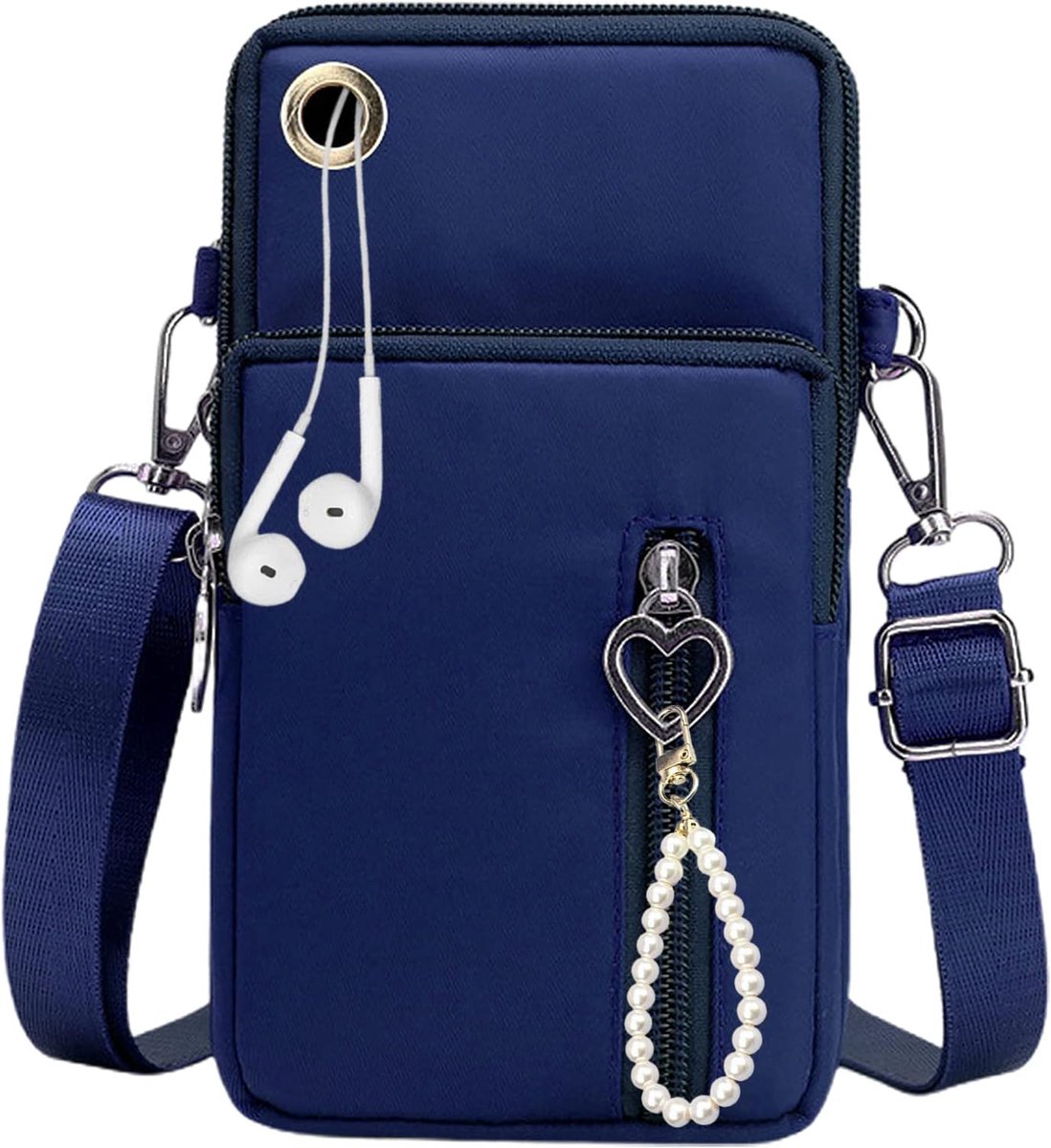 Telefoon om te hangen meisje met portemonnee 2 stuks deurhanger donkerblauw mobiele telefoon tas hangen mobiele telefoon handtas hangen dames hoofdtelefoon ingang omhangs portemonnee tas