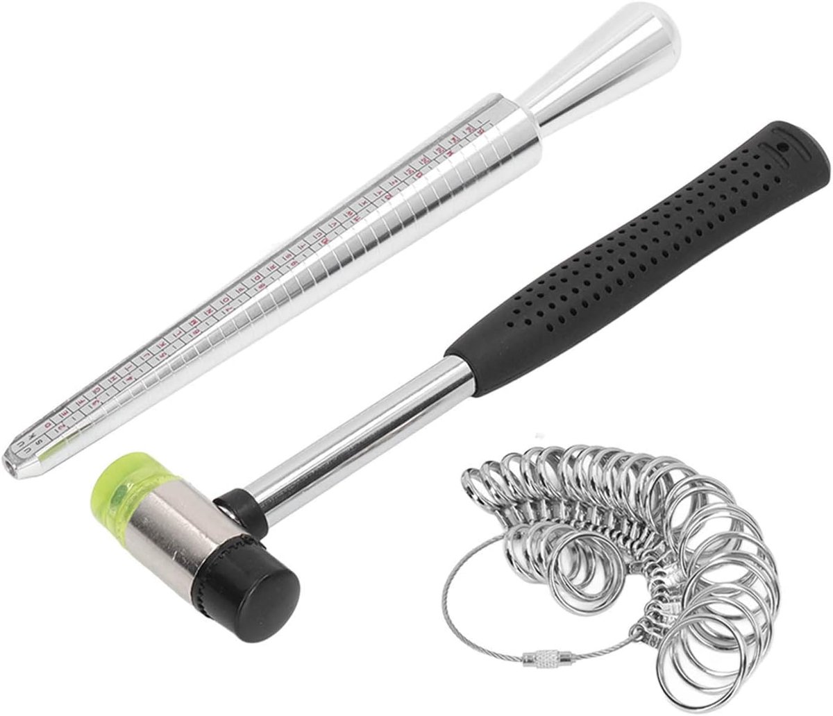 Stalen Ringmaatmeter Set voor Nauwkeurige Vingermaatbepaling, Aluminiumlegering, Ideaal Cadeau