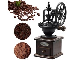 Retro Handmatige Koffiemolen van Hout RVS - Vintage Handkoffiemolen met Opvanglades en Keramisch…