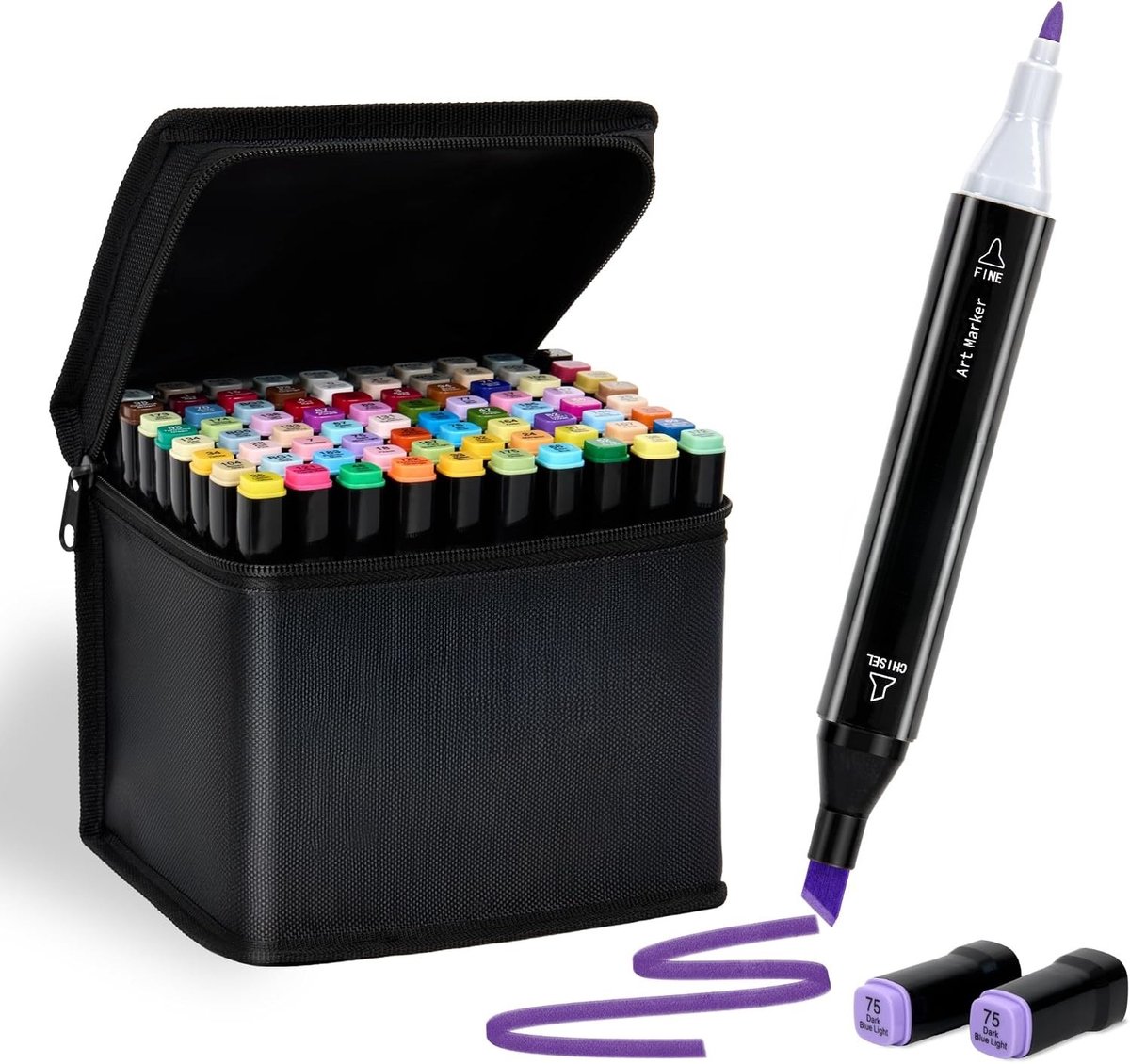 Kavora Twinmarkers - 80 Stukken - Alcoholpennen - Alcoholmarkers Set - Multikleur - 18cm x 15cm x 17cm