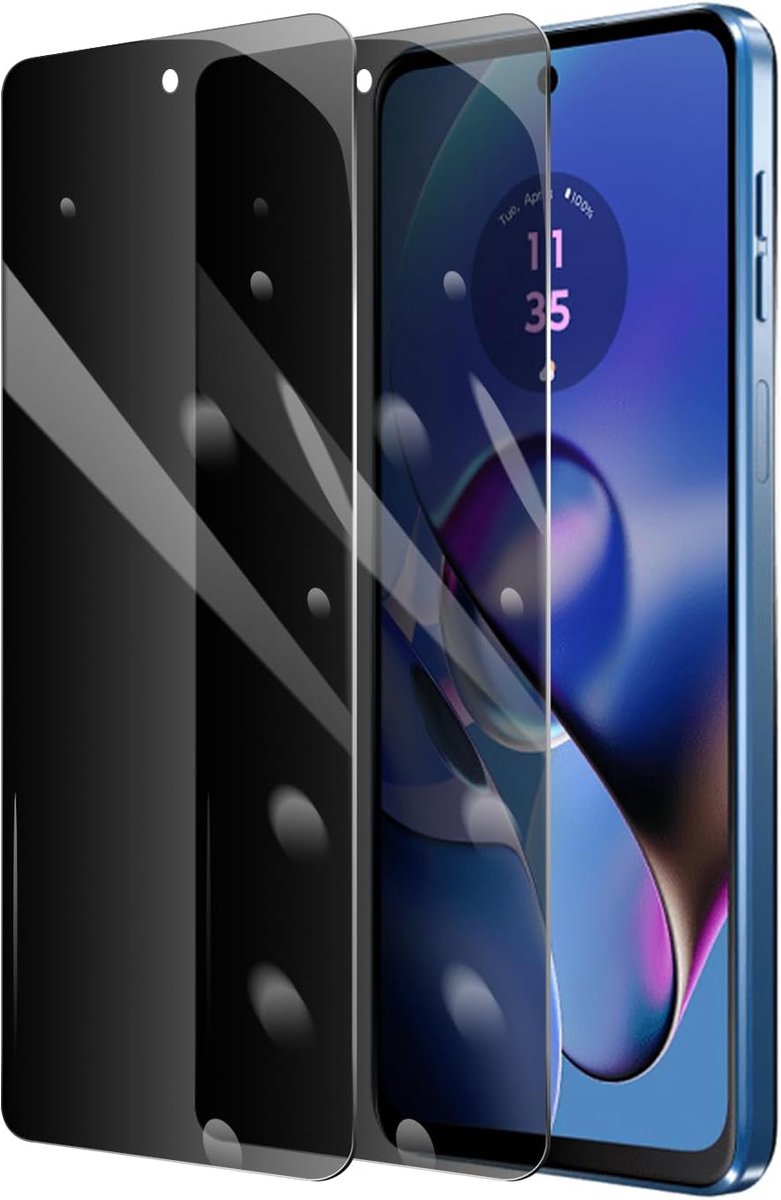 2 stuks privacybeschermfolie voor Motorola Moto G54/G14, anti-spy pantserglas, anti-spionage pantserfolie, displaybeschermingsfolie van gehard glas, privacy-veiligheidsglas, anti-krassen