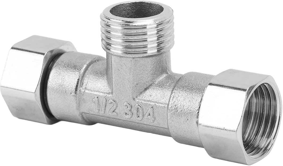 Drieweg T-stuk G1/2 Roestvrijstaal Heldere Schroefdraad Stevige Verbinding Voor Watergas
