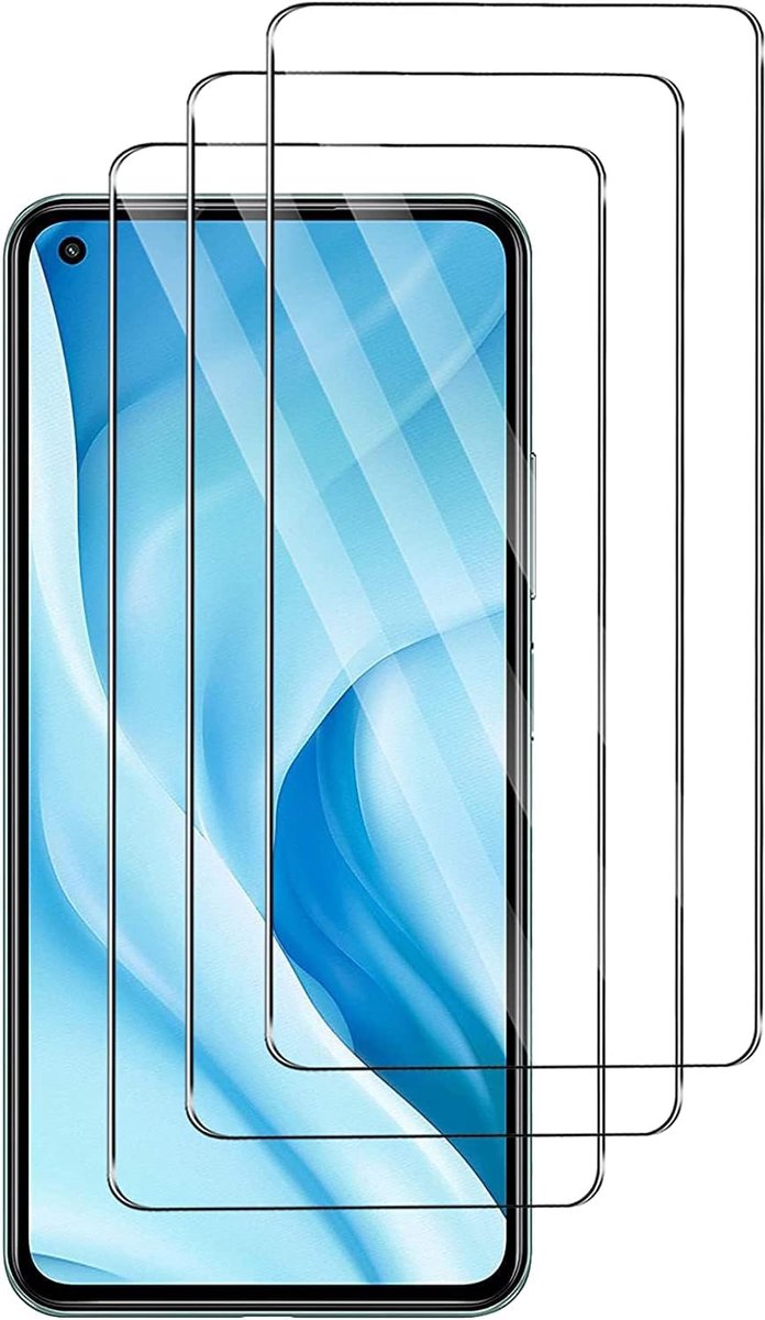 [3 stuks beschermfolie compatibel met Xiaomi 11 Lite 5G pantserglasfolie, anti-kras, 9H hardheid, ultrahelder veiligheidsglas, luchtbelvrije folie, anti-val, transparante pantserglasfolie