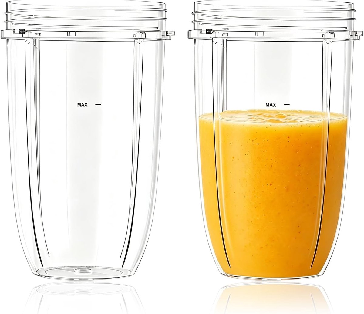 2-Pack 24Oz (680ml) vervangende bekers voor mixer, mixerbeker vervangstukken en accessoires