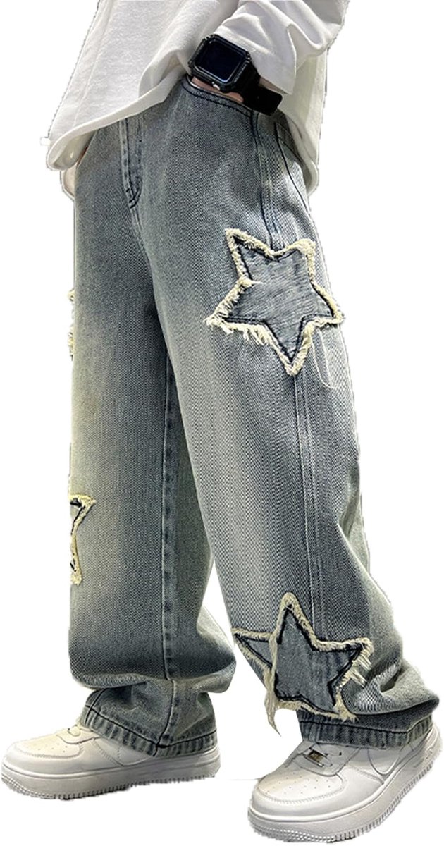 Jeans loose fit denim vintage broek casual wijde pijpen jeansbroek streetwear