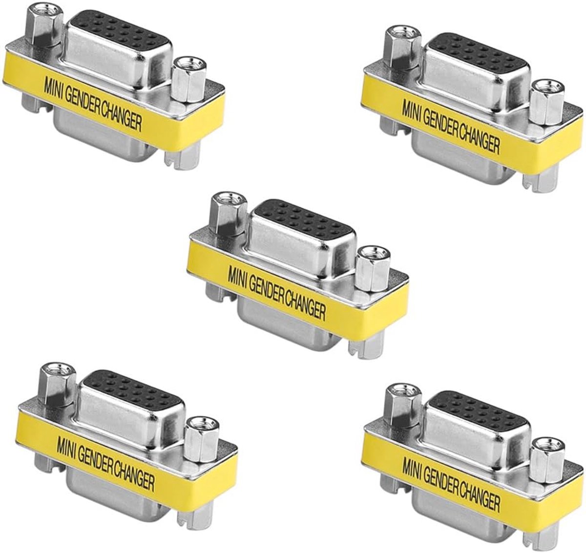Changer HD15F HD15F 15 pin VGA SVGA monitor D-SUB gender converter bus naar bus 5 stuks