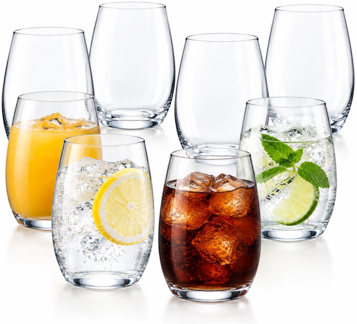 Luminarc Drinkglazen Tampa - 8x stuks - transparant - 400 ml - Waterglazen - Tumblers - Luxe uitstraling