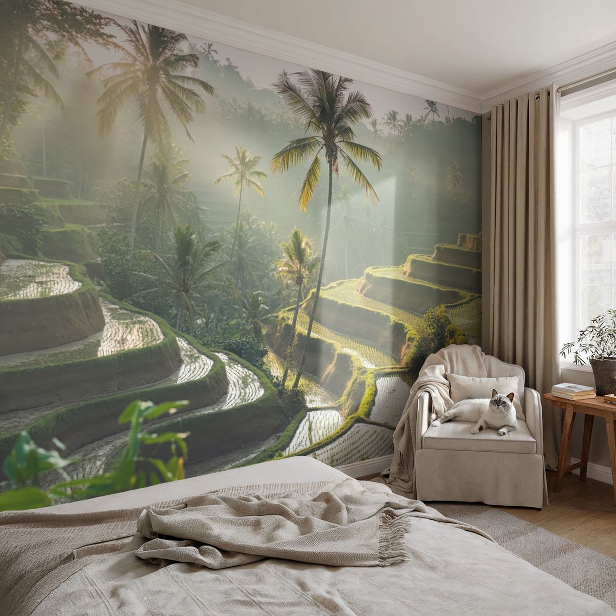 Coloray Vliesbehang - Groente Snellijm Behang - 104x70 cm - Paradijselijke Terrassen Fotobehang Vlies - Hal behang Landschappen - Muurschildering - Woonkamer behang