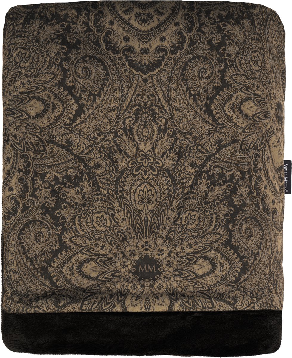 Melli Mello Paisley World - Plaid - Fleecedeken - Crocoprint - Luxe - Zacht - Diep Bruin