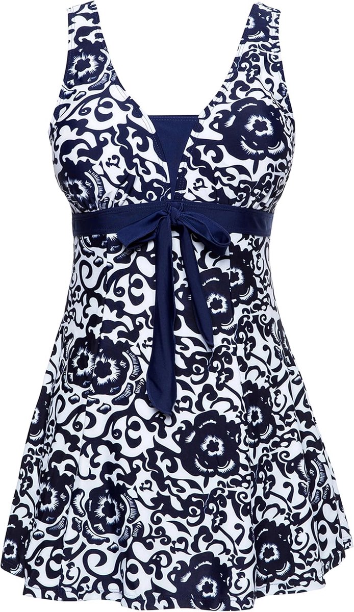 Dames Eendelig Badmode met Shorts Elegant Effen Badmode Een Stuk Figuurvormende Tankini Plus Size Badmode