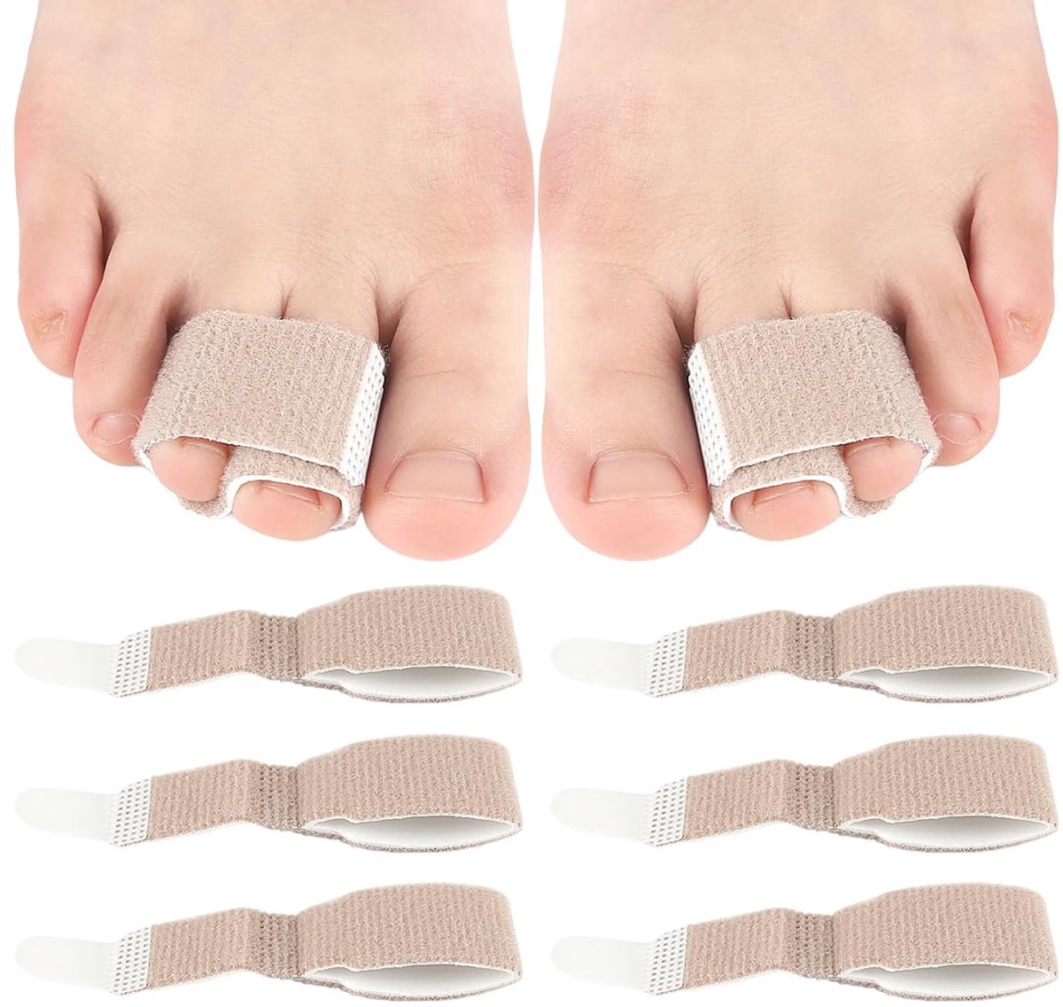 Teencorrectoren voor medicijnen, geneesmiddelen en voedingssupplementen, 6 stuks correctierails voor hamertenen met bekleding en beschermende teenbandage