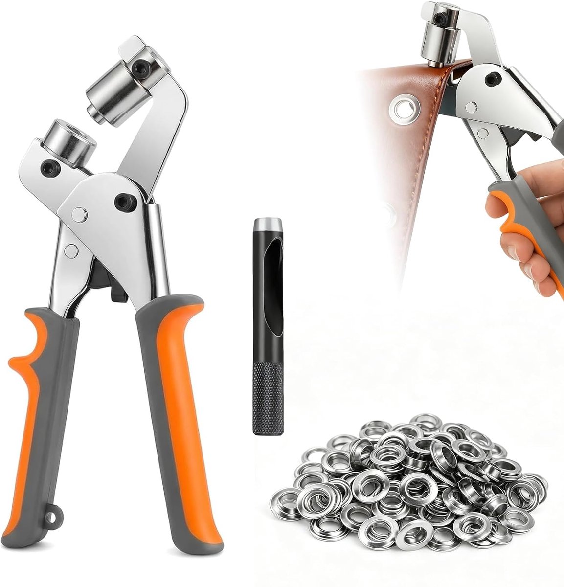 oogtang, ogen voor multifunctionele zeilen met 200 ogen (Ø 10 mm),ogenstempel voor stoffen, planen en zonnezeilen