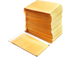Acolchados de Papel Burbuja Interior de Polietileno, Color Marrón, Bolsas para Envíos con Capacidad para Albergar Documentos - Ofituria (50 Sobres, 100 x 165 mm)