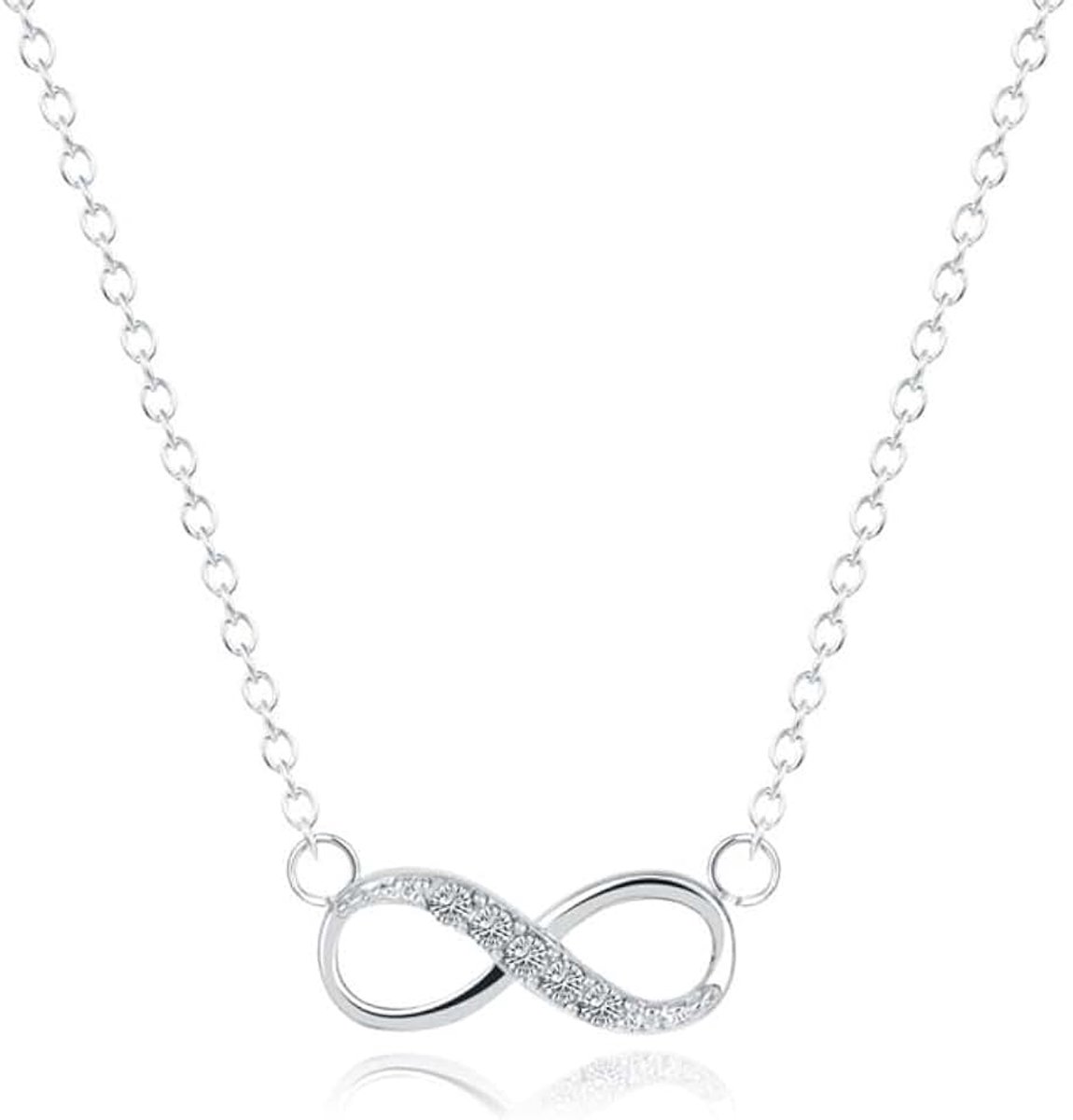 Dames ketting Infinity Zircon Zilverkleurig