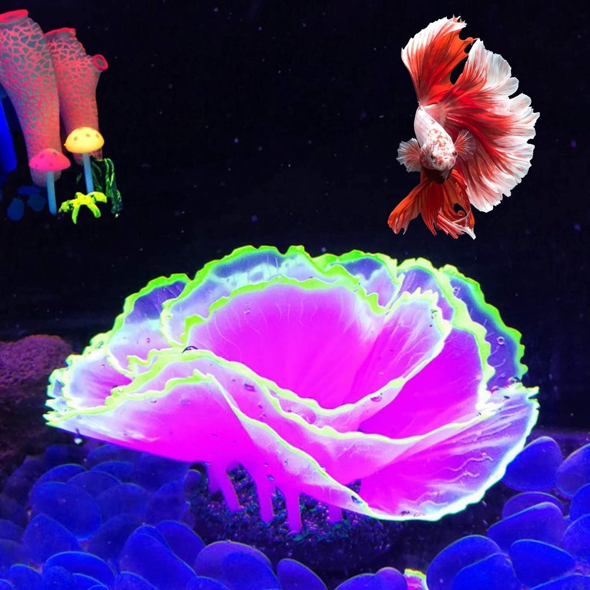 Koraal Ornament Gloeiend Effect Koraal Decor Hars Aquarium Planten Decoratie voor Aquarium Landschap