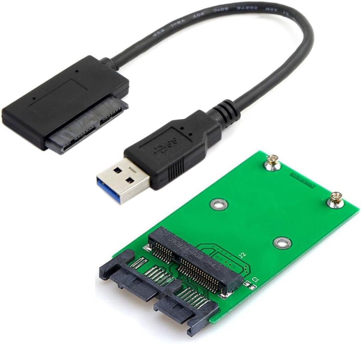 Adapter Micro SATA naar Mini SATA - mSATA SSD - PCB 1.8 inch - met USB 3.0 datakabel