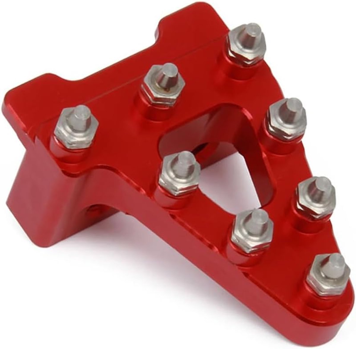 Motorfietsrempedaal, CNC-gefreesd aluminium universeel achterrempedaal met opstapje, vervanging voor CRF50, XR50 en de meeste pitbikes (rood)