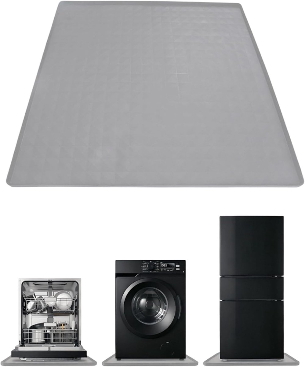 Mat voor koelkast, verhoogde afdruipbak voor koelkast, antislip, multifunctioneel, van siliconen, vloerbescherming voor koelkast, wasmachine, wijnkast