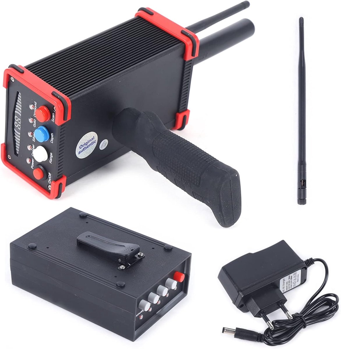 Metaaldetector met hoge precisie, handheld metaaldetector, goudzoeker, treasure scanner, detectiediepte 16 m en zoekbereik 99 M, gouddetector voor goud, zilver, koper