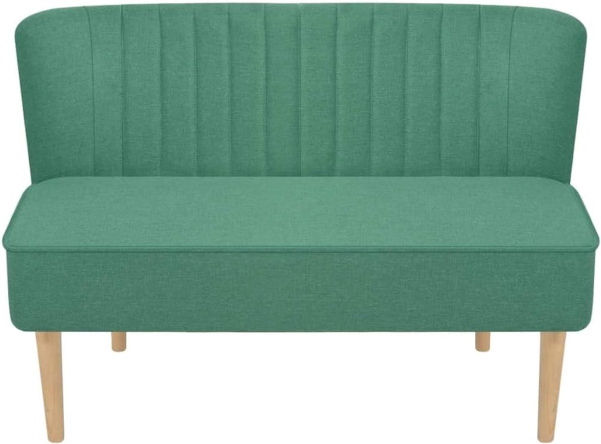 Yorten Sofa 2-zits sofa 2-zits bank loungebank woonkamer sofa met stoffen bekleding houten frame 117 x 55,5 x 77 cm voor kantoor (groen)
