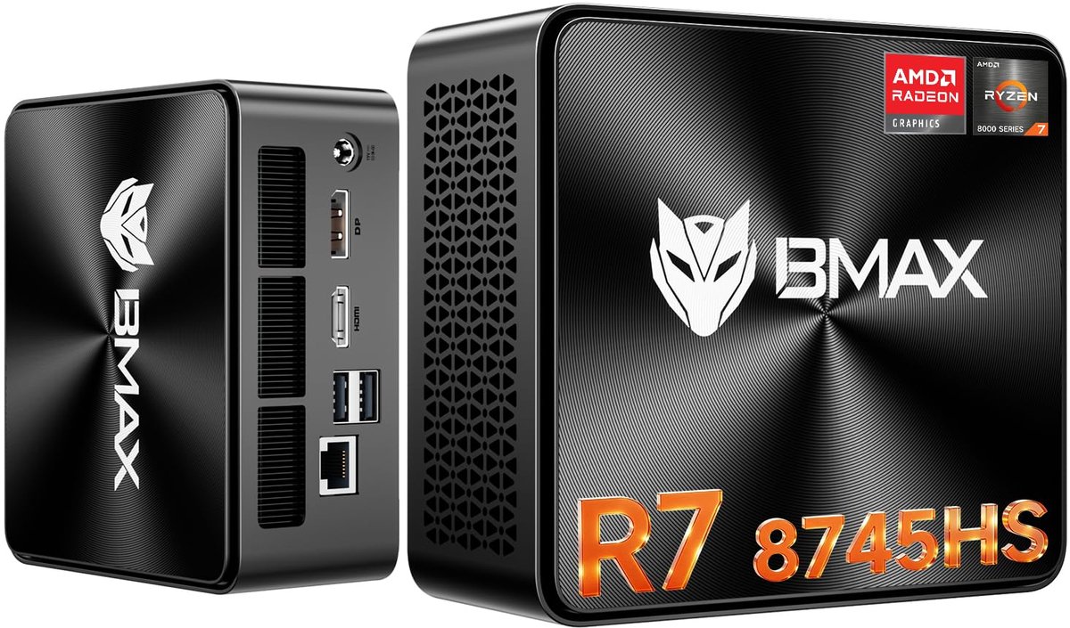 Mini PC Compact - 16 GB DDR5 RAM - 512 GB PCIe 4.0 SSD - AMD Ryzen 7 - Windows 11 Pro - Geïntegreerde Radeon 780M